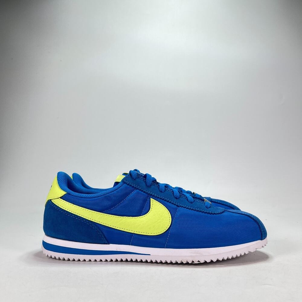 Nike Cortez BG Photo Blue Light Lemon Twist Sneakers IB7748-406 Youth Size 7Y